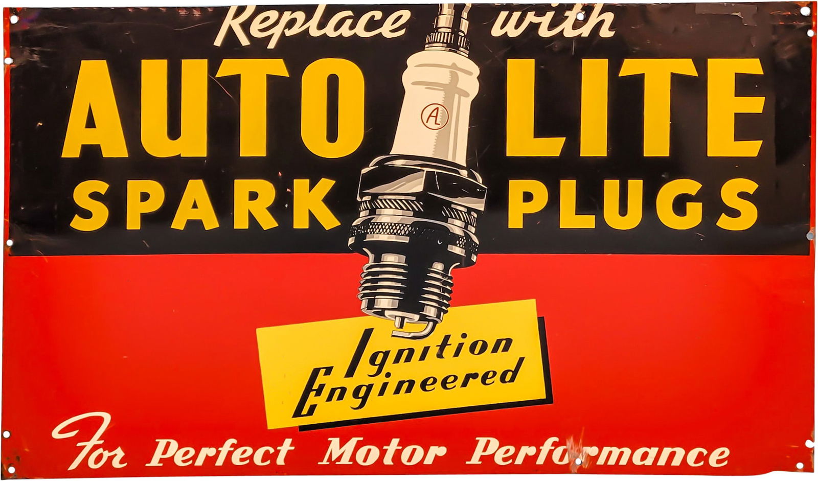 Autolite Spark Plugs "Ignition Engineered" Single Sided Tin Sign (1 of 2)