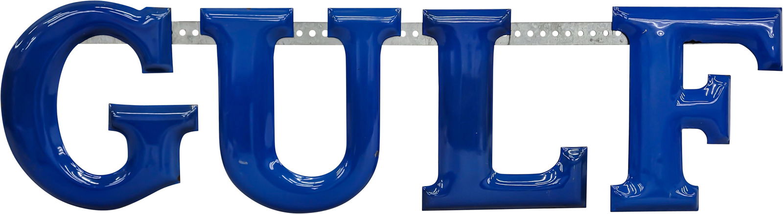 Gulf Service Station 12" Single Sided Porcelain Convex Letter Sign (1 of 2)