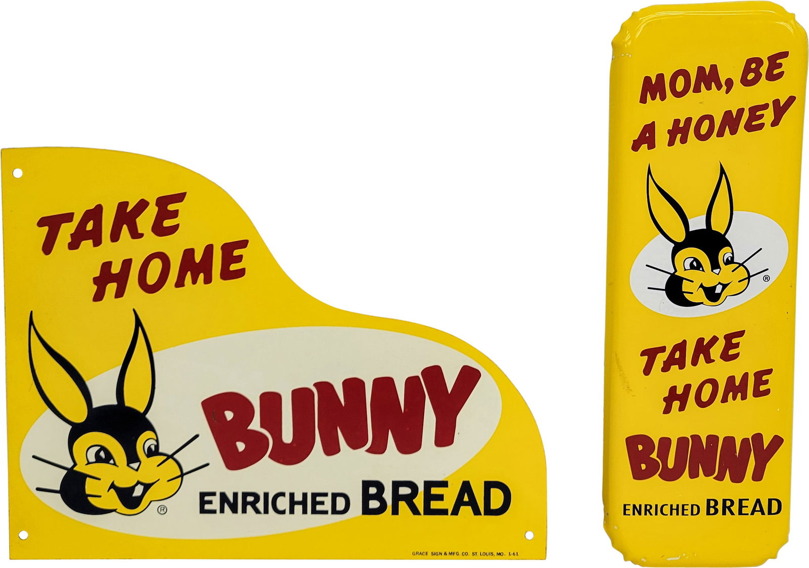 Take Home Bunny Bread Single Sided Tin Door Push (1 of 2)