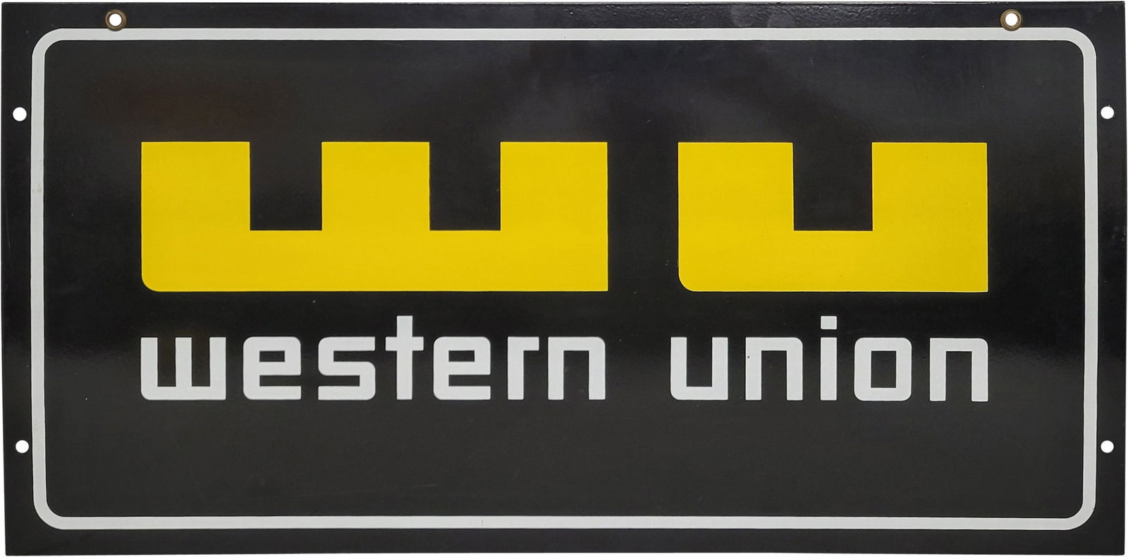 Western Union Double Sided Porcelain Sign (1 of 3)