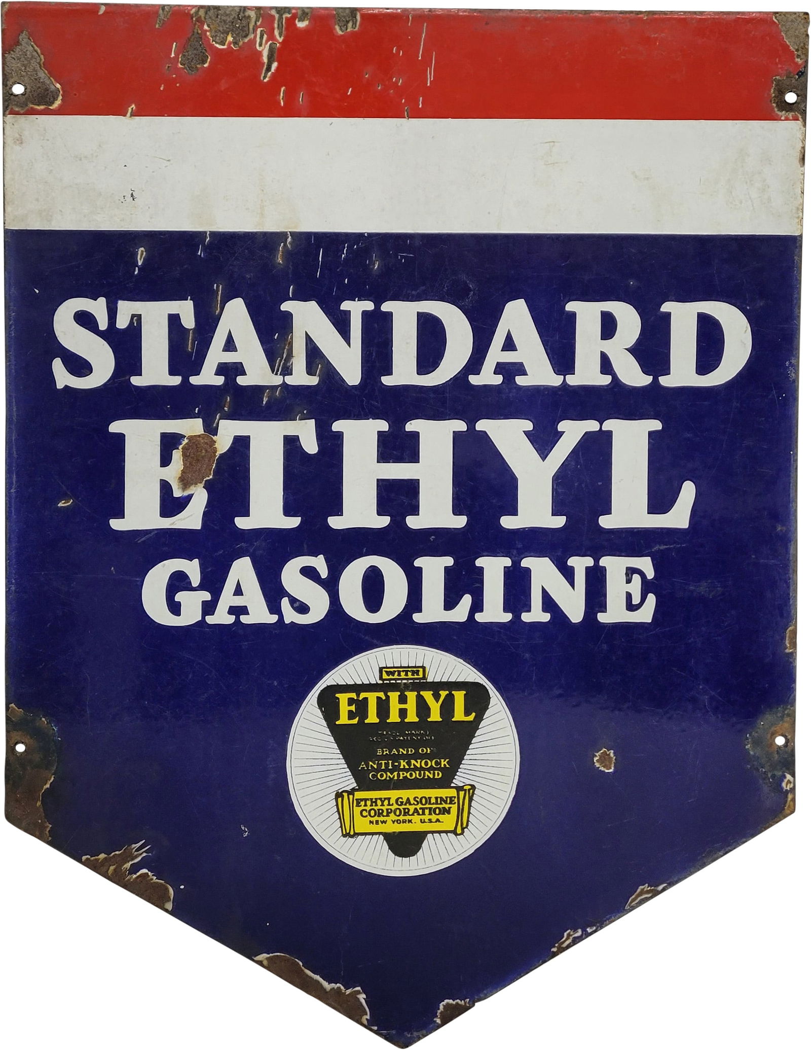 Standard Ethyl Gasoline Double Sided Porcelain Sign (1 of 2)