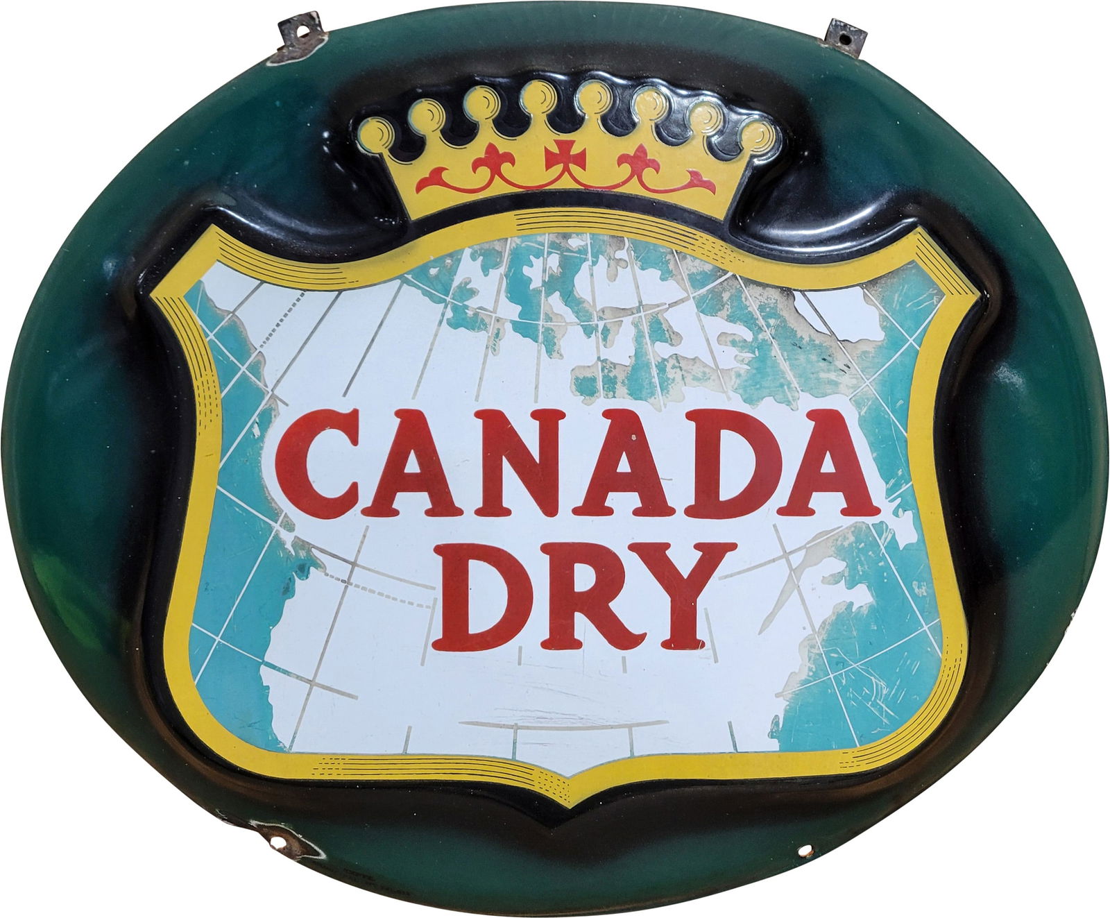 Canada Dry Single Sided Porcelain Embossed Dome Sign (1 of 2)