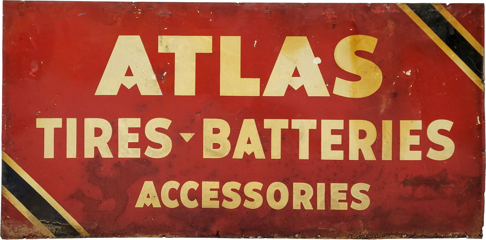 Atlas Tires Batteries Accessories 6' Single Sided Tin Service Station Sign (1 of 2)