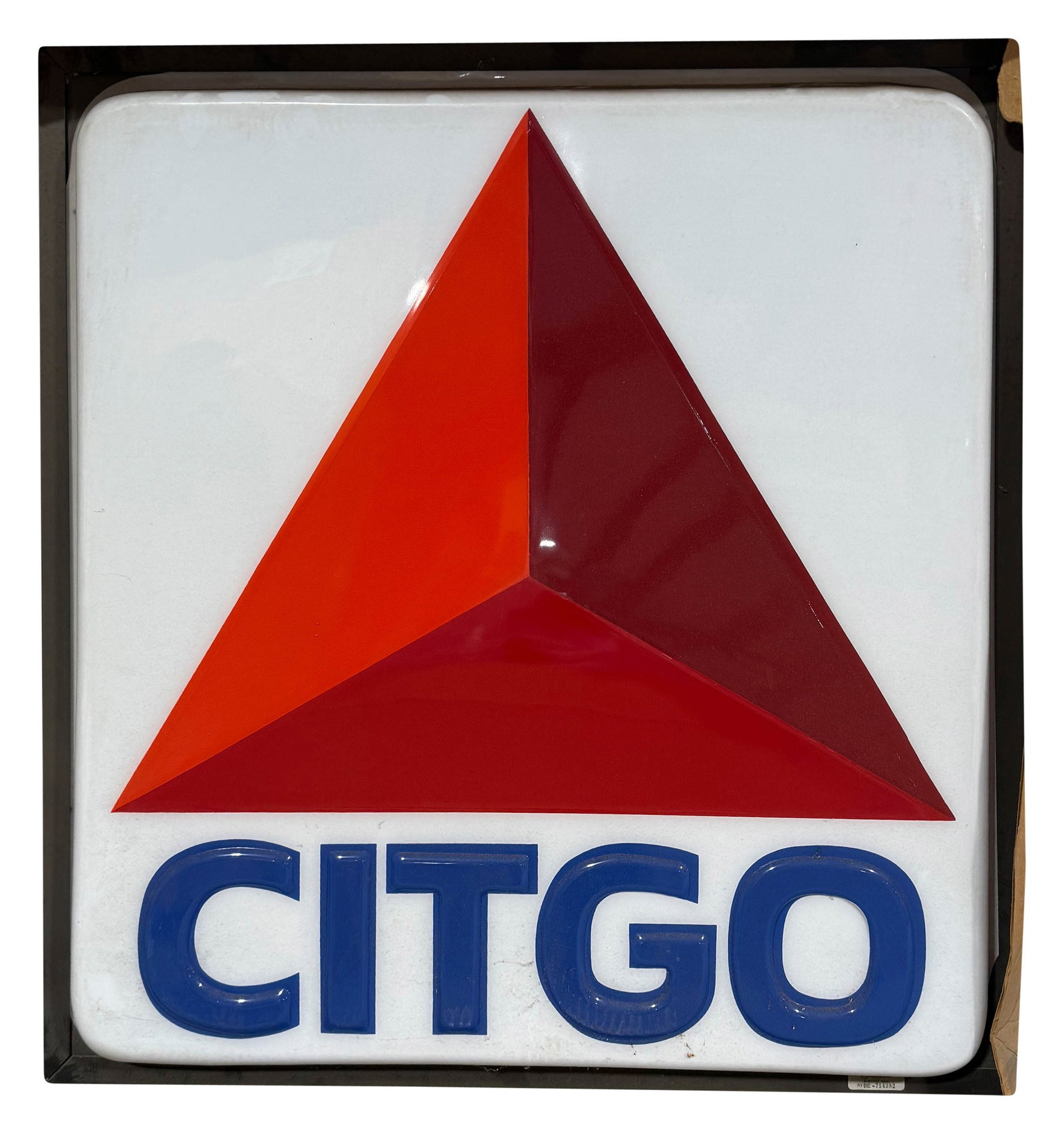 NOS Citgo Gasoline Single Sided Light Up Plastic Sign: 36" x 36" x 7" Nos (new old stock) Citgo Gasoline plastic light up sign. New in the box. Plug has never been installed. Singled sided.