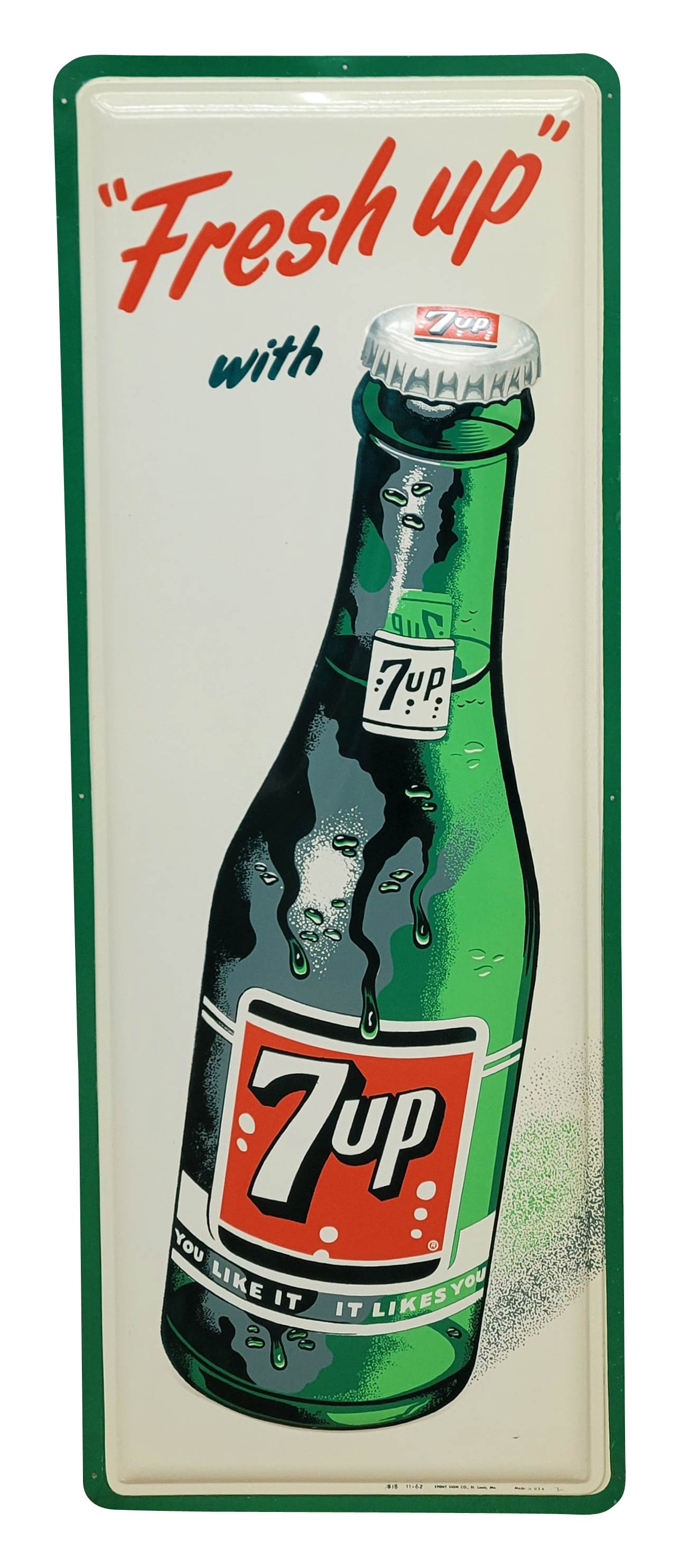 Fresh Up With 7 Up Embossed 3D Sign (1 of 2)