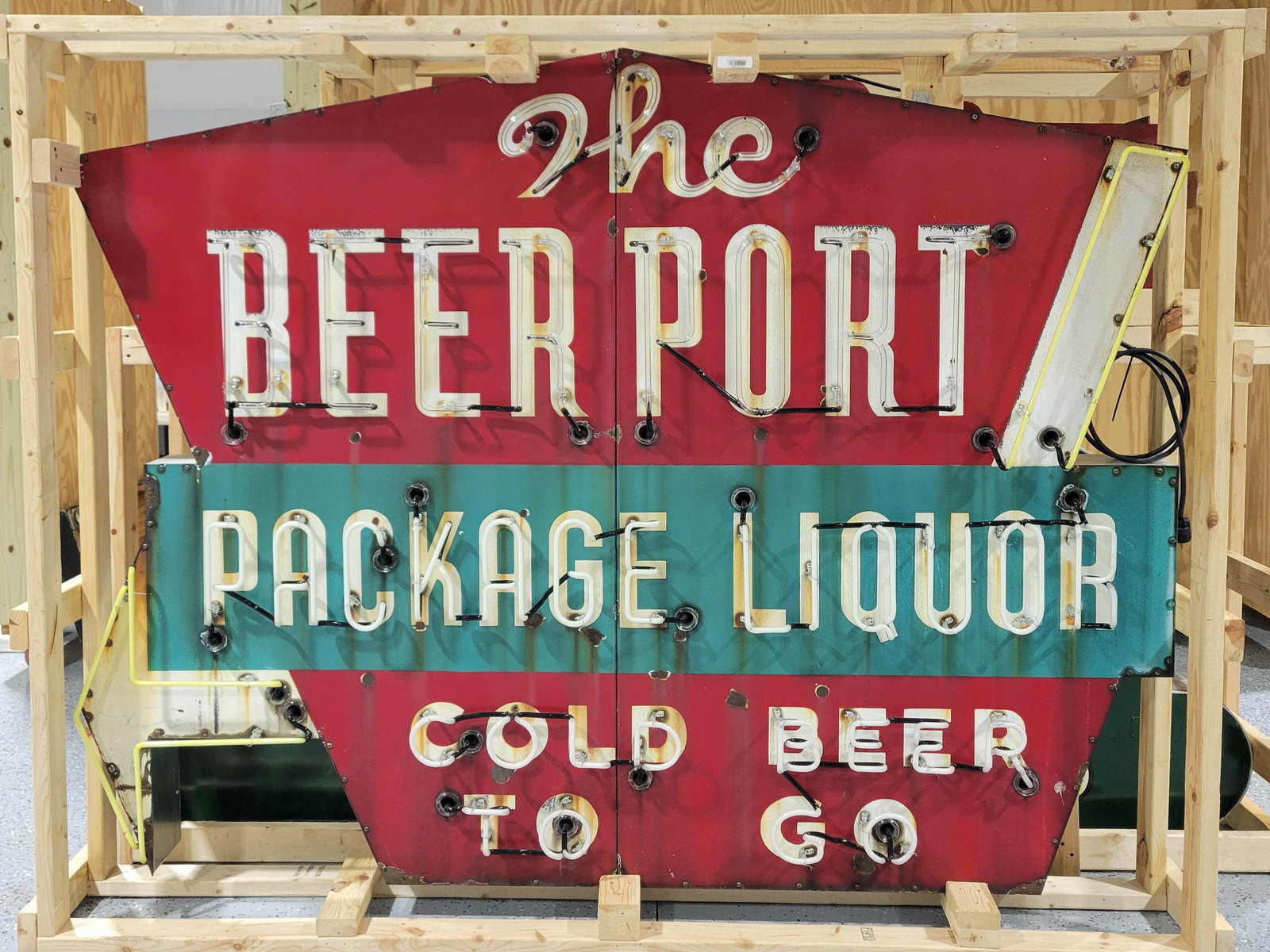 The Beer Port Package Liquor Cold Beer to Go 8' SSP Factory Neon Sign w/ Arrow - 2