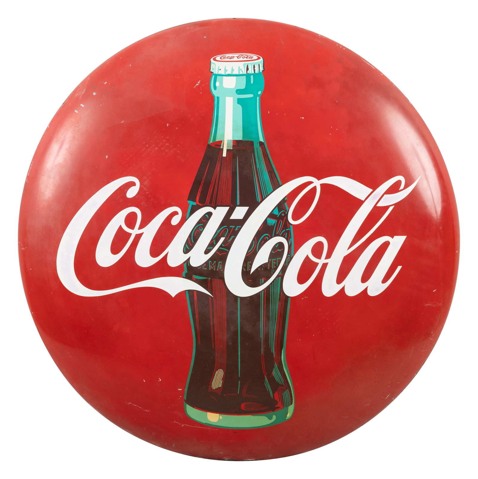 Coca Cola 36" SST Button Sign w/ Bottle (1 of 2)