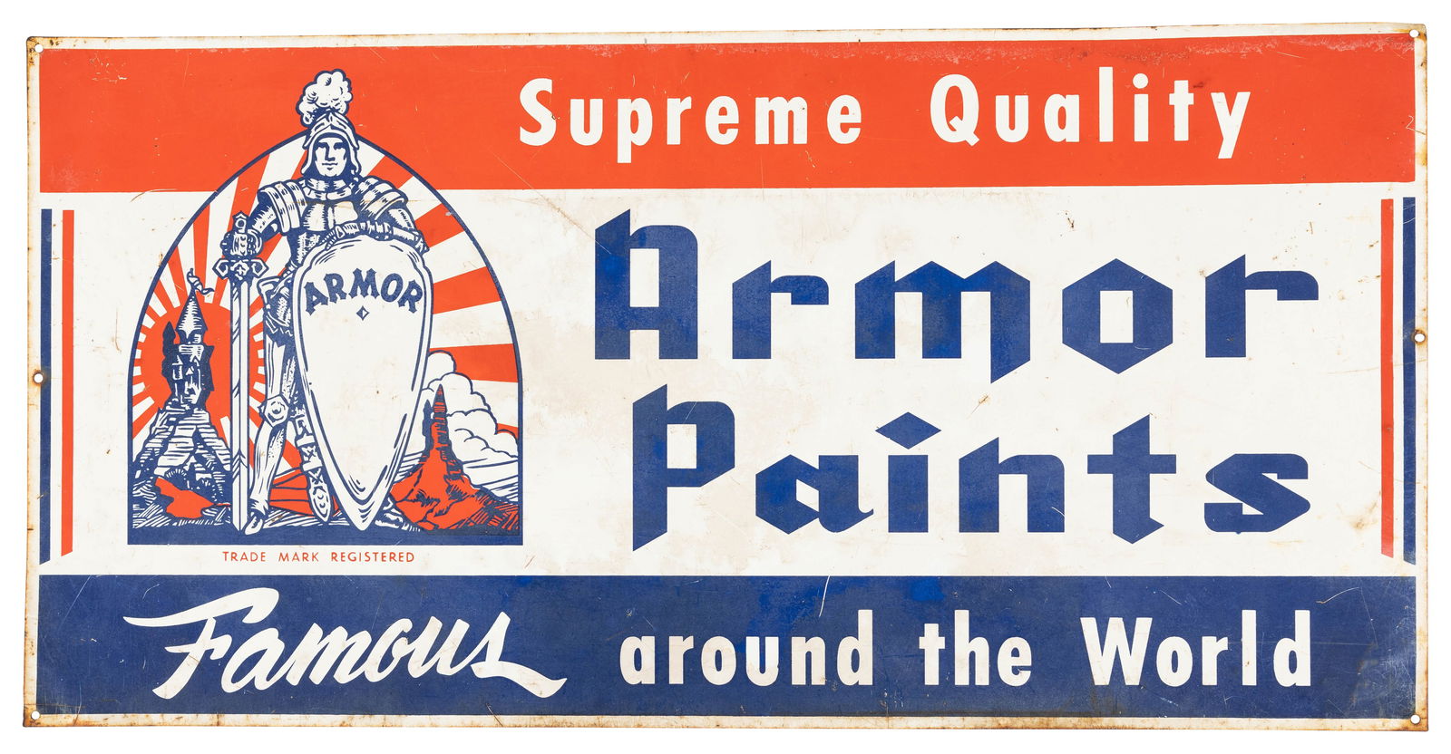Armor Paints "Famous Around the World" SST Sign w/ Knight Logo (1 of 2)