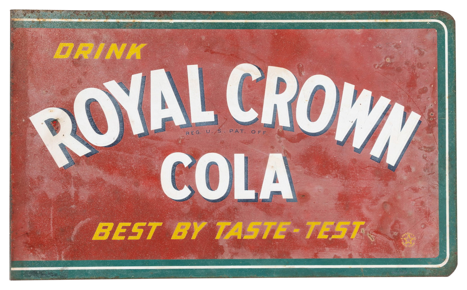 Drink RC Royal Crown Cola "Best by Taste Test" DST Flange Sign (1 of 1)