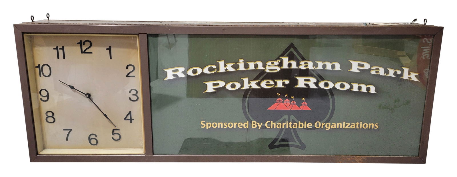 Rockingham Park Poker Room Clock Sign (1 of 4)