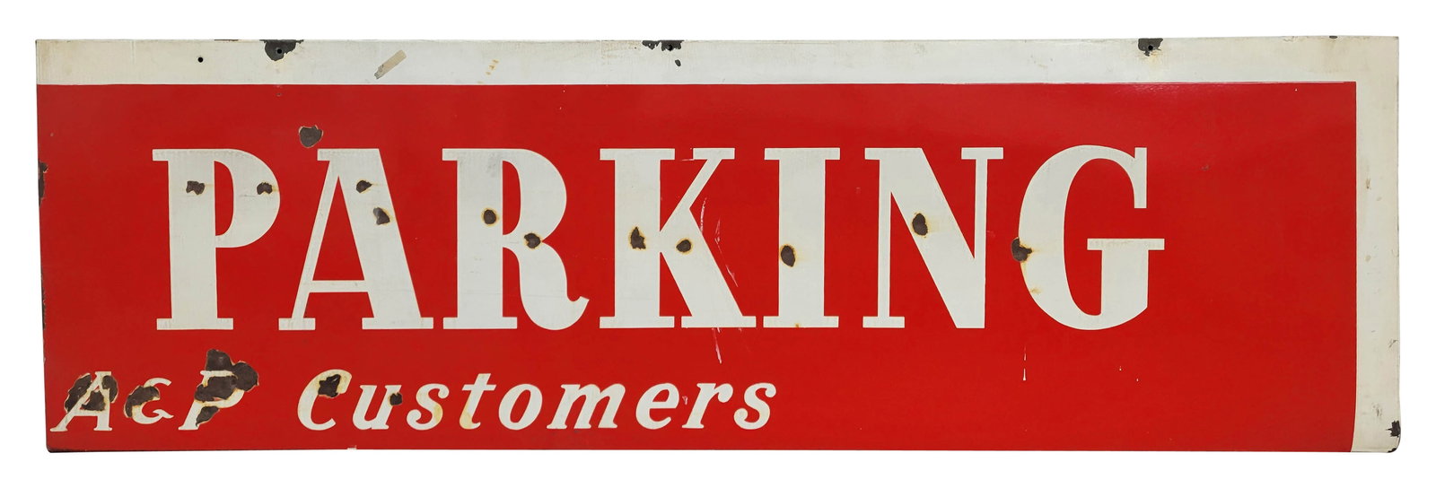 A & P Customers Parking Single Sided Porcelain Sign (1 of 2)