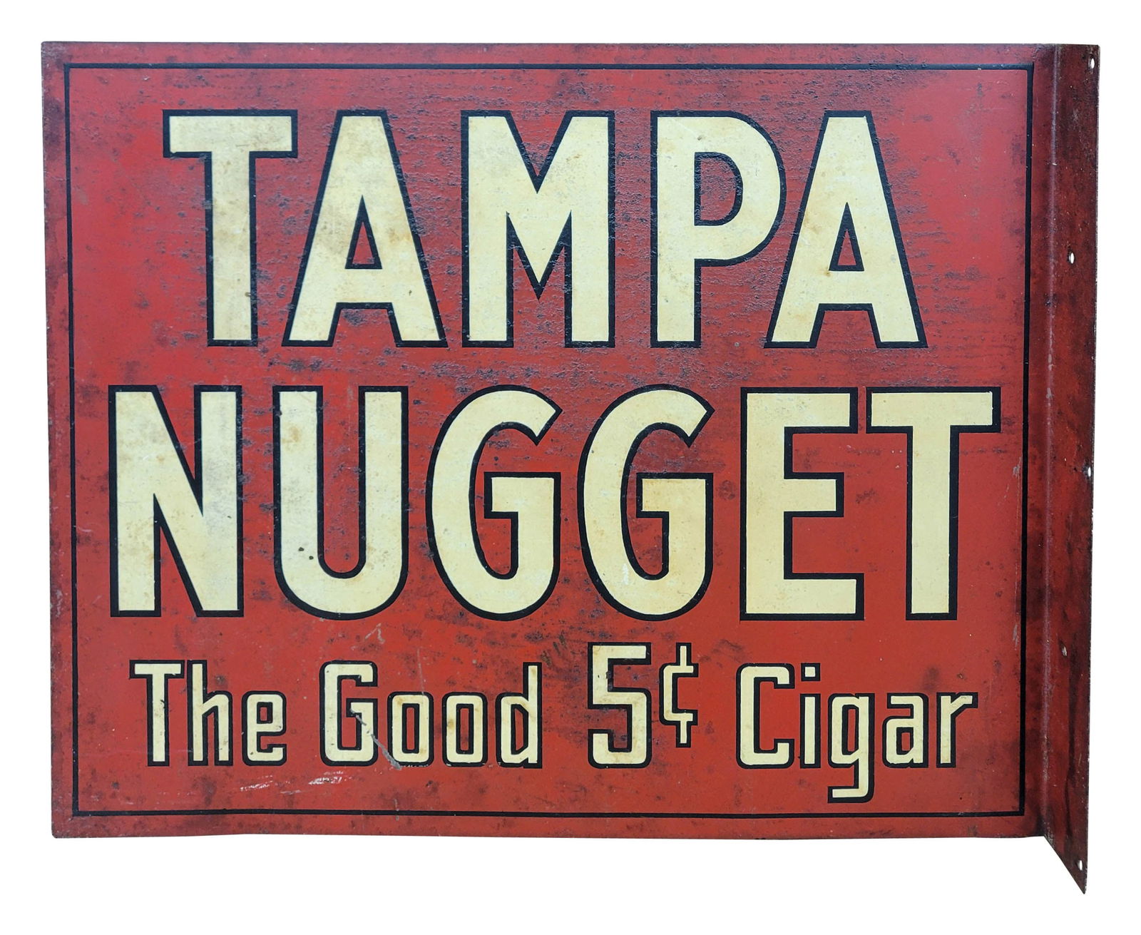 Tampa Nugget The Good 5 Cent Cigar Double Sided Flange Sign (1 of 3)