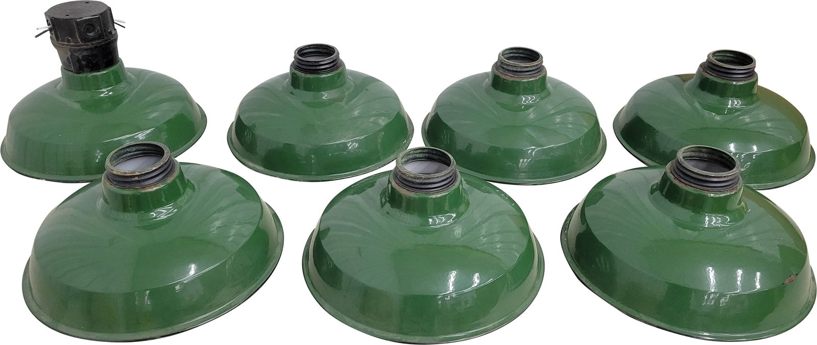 7 Porcelain Service Station Lamp Shades (1 of 2)