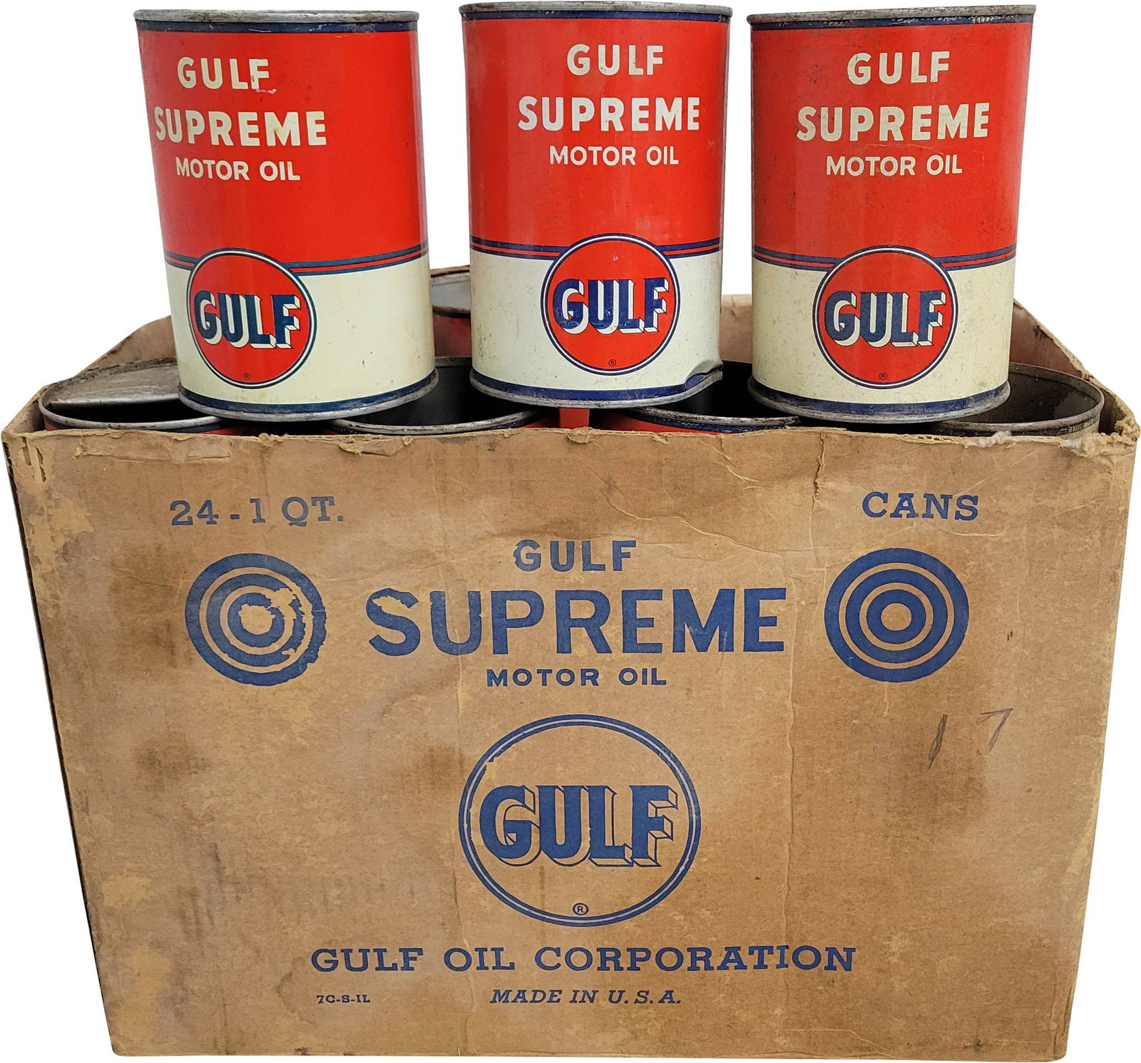 Gulf Supreme Motor Oil Cans (1 of 4)