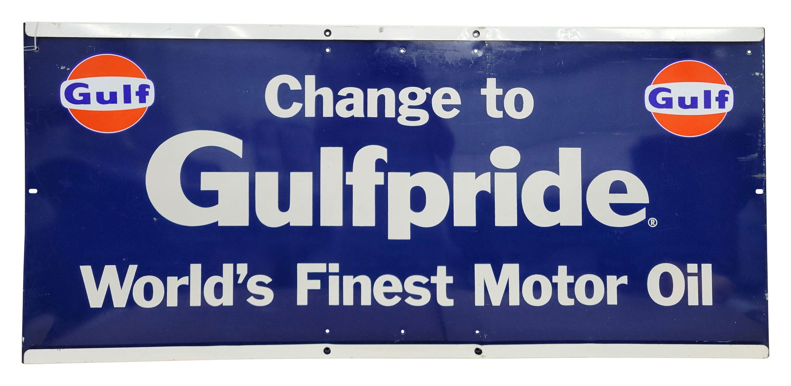 Change To Gulfpride Single Sided Tin Service Station Sign (1 of 2)