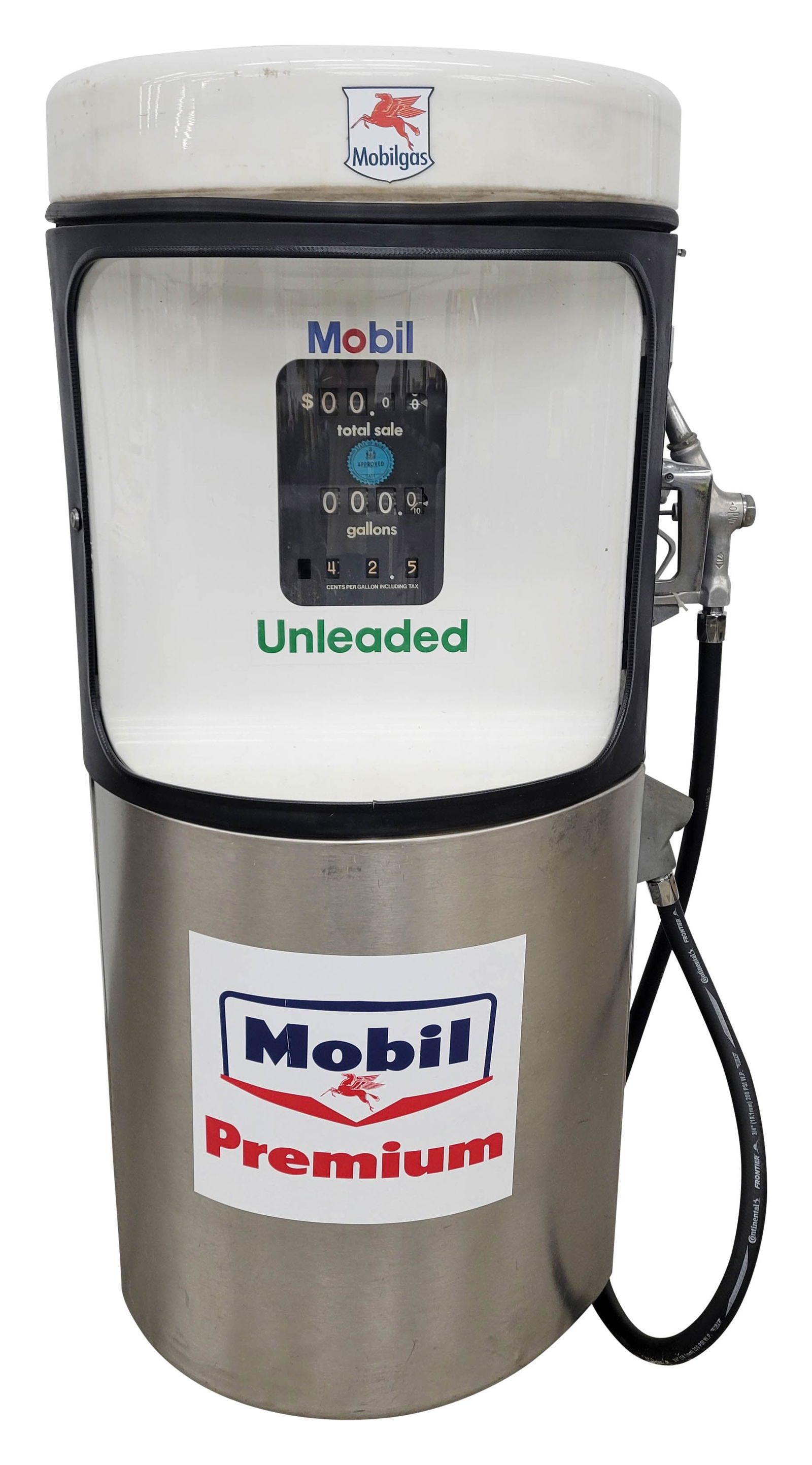 Mobilgas Round Stainless Steel Gas Pump (1 of 2)