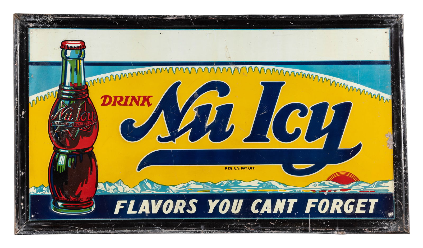Drink Nu Icy "Flavors You Can't Forget" 56" Emb. SST Sign w/ Bottle (1 of 2)