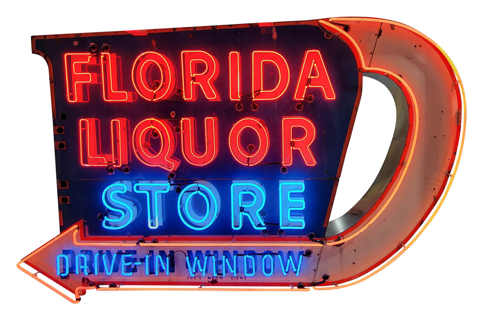 Florida Liquor Store Drive In Windows 10' SSP Factory Neon Sign w/ Arrow (1 of 3)