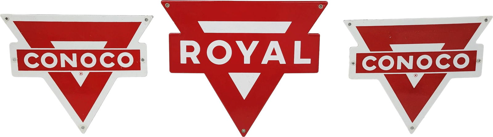 Lot of 3 Conoco Porcelain Gas Pump Plates (1 of 2)