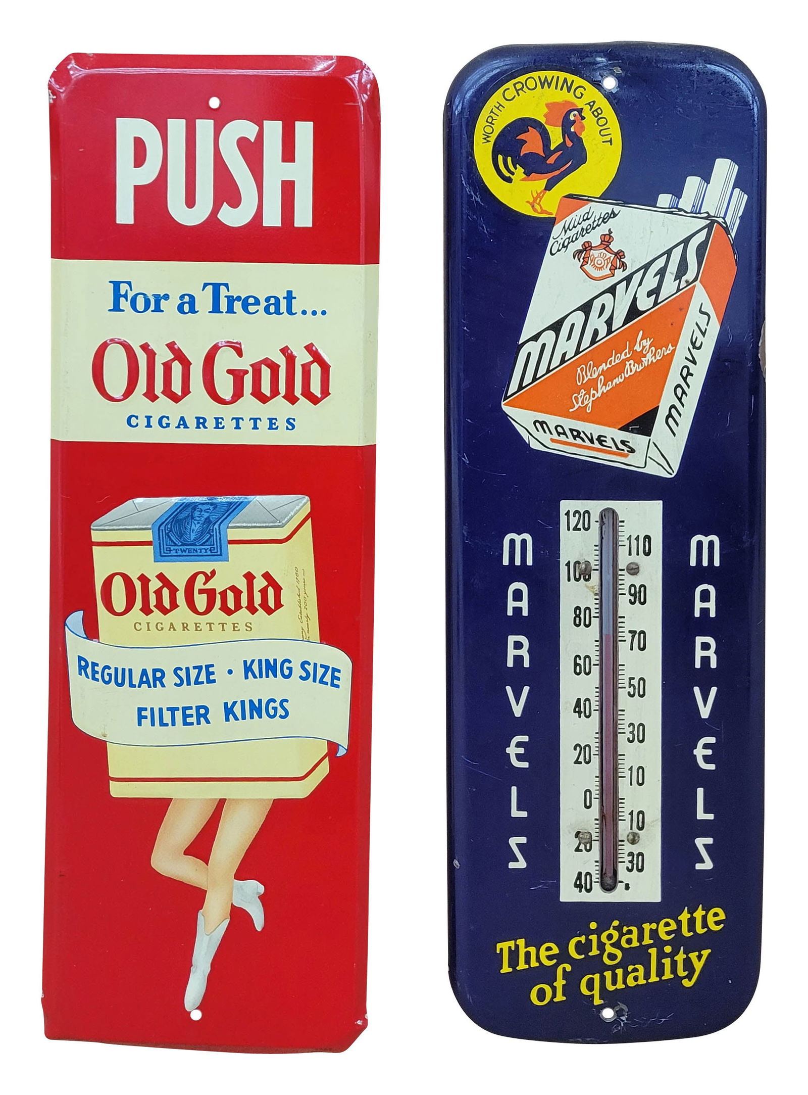 Marvels and Old Gold Tin Thermometers (1 of 2)