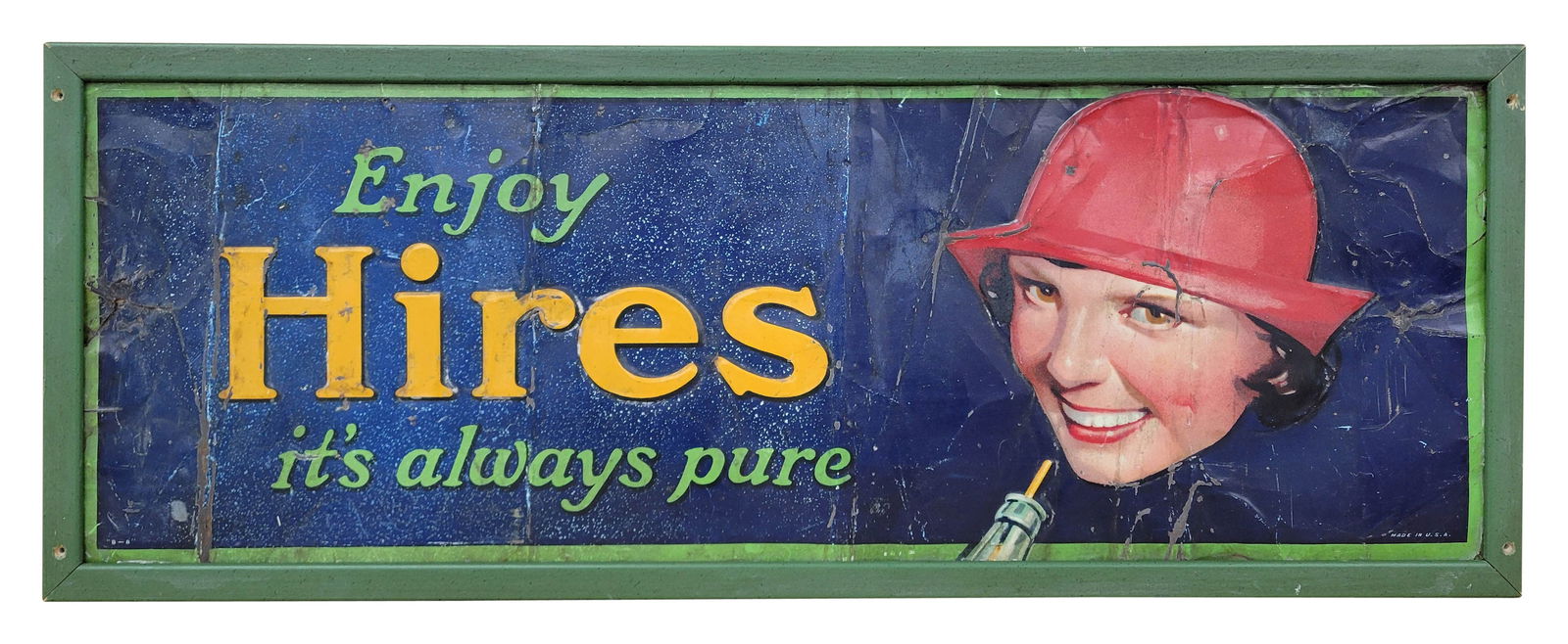 Enjoy Hires It's Always Pure Embossed Single Sided Tin Sign In Wood Frame (1 of 2)