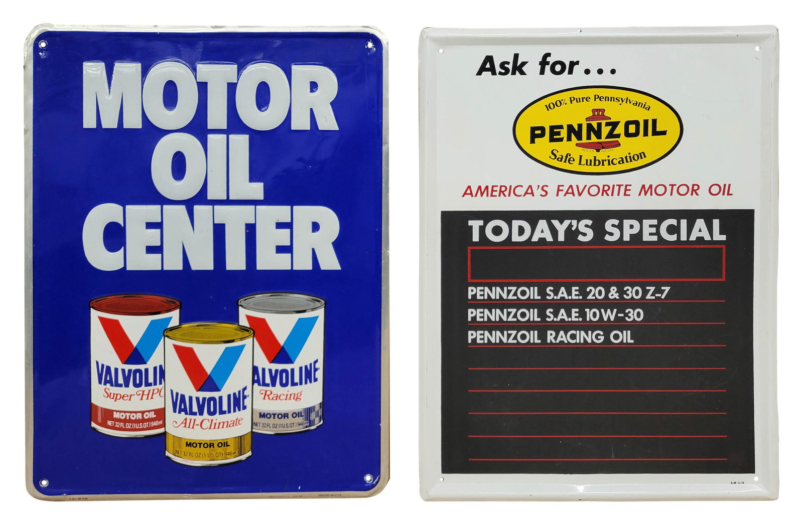 Valvoline and Pennzoil Signs (1 of 2)