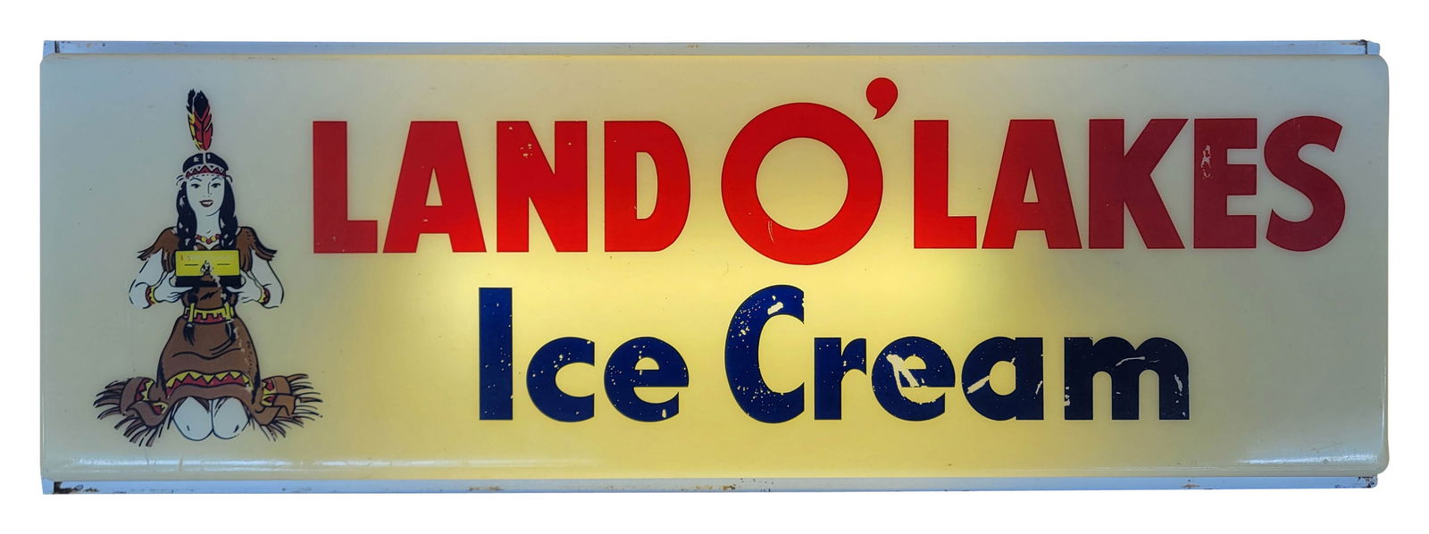 Land O'Lakes Ice Cream Light Up Advertising Sign With Logo (1 of 3)