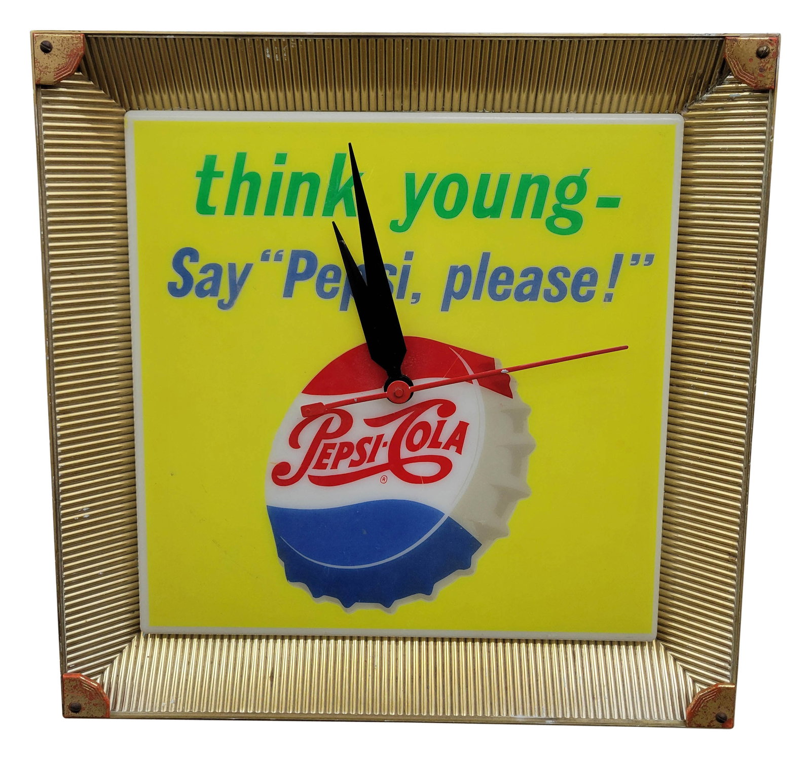 Pepsi Cola Think Young Say Pepsi Please Light Up Clock (1 of 3)