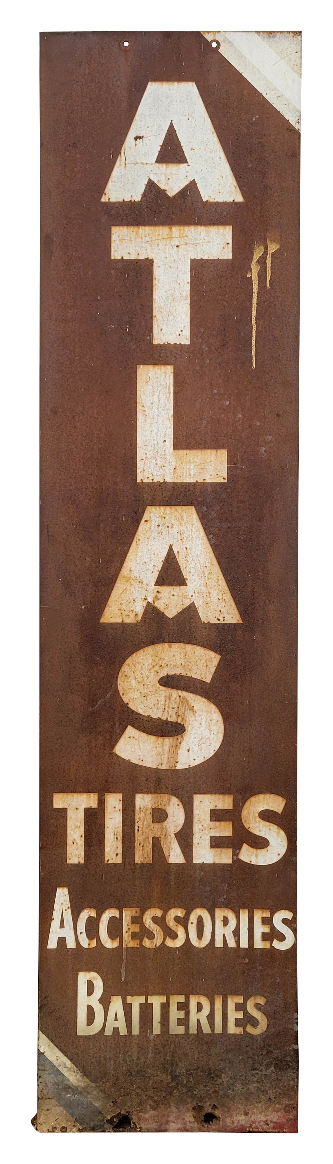 Atlas Tires Accessories and Batteries Single Sided Tin Sign (1 of 2)