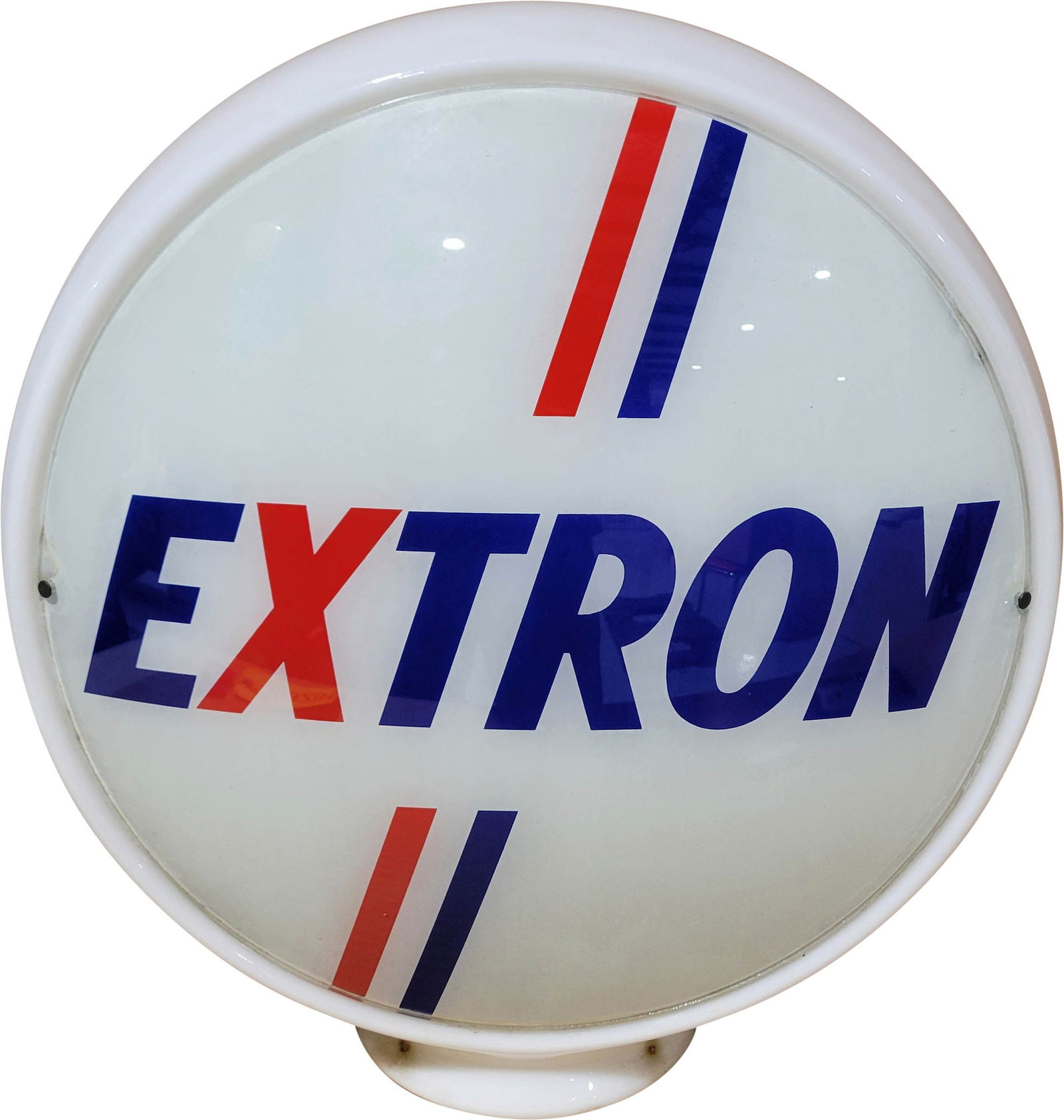 Exxon Extron Gasoline 13.5" Complete Milk Glass Gas Pump Globe (1 of 3)