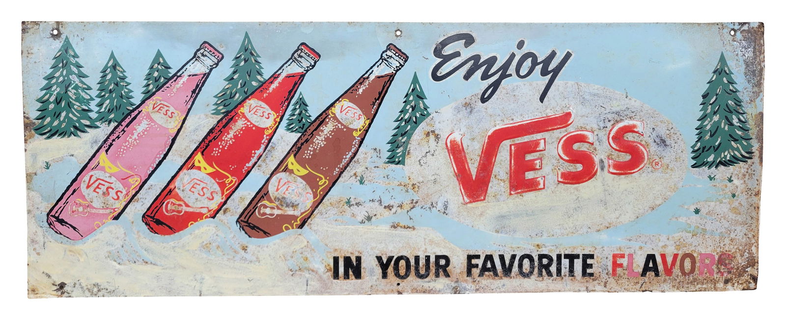 Enjoy Vess In Your Favorite Flavors Embossed Single Sided Tin Sign (1 of 2)