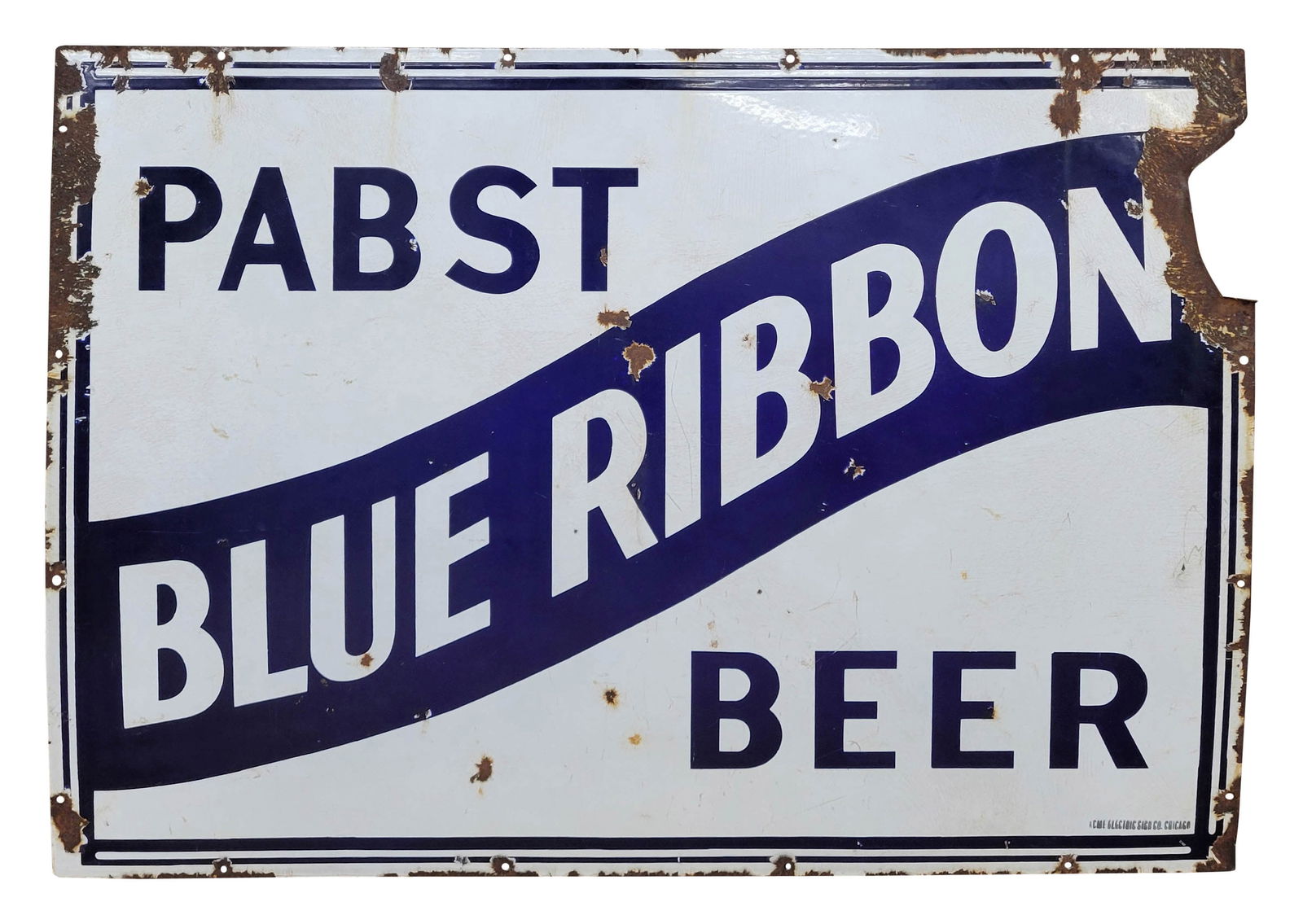 Pabst Blue Ribbon Beer Single Sided Porcelain Sign (1 of 4)