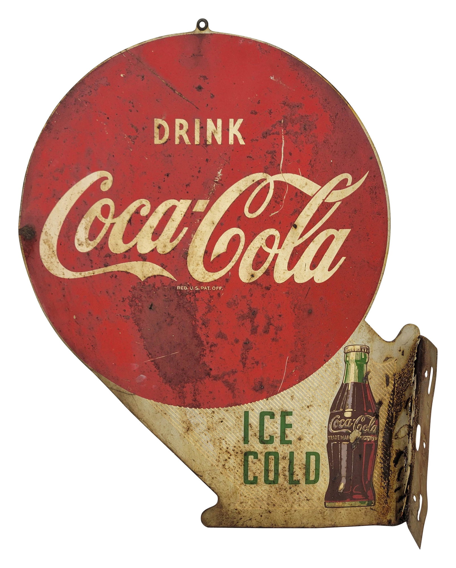 Drink Coca Cola Double Sided Tin Flange Sign (1 of 2)