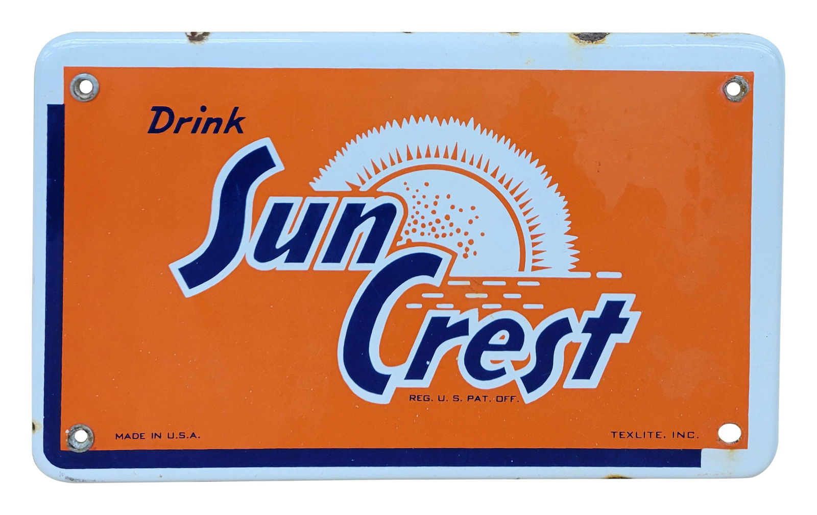 Drink Sun Crest Single Sided Porcelain Sign (1 of 2)