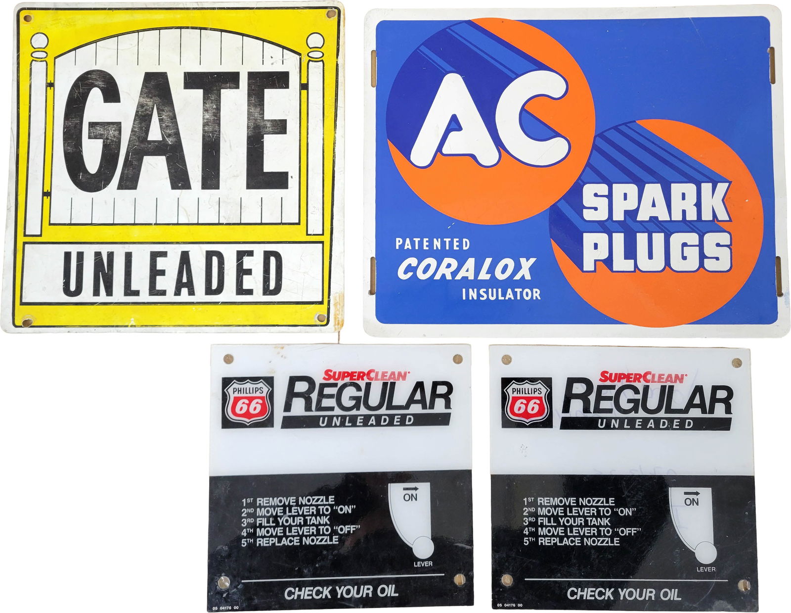 Lot of Misc. Gas, Oil and Spark Plug Signs (1 of 2)