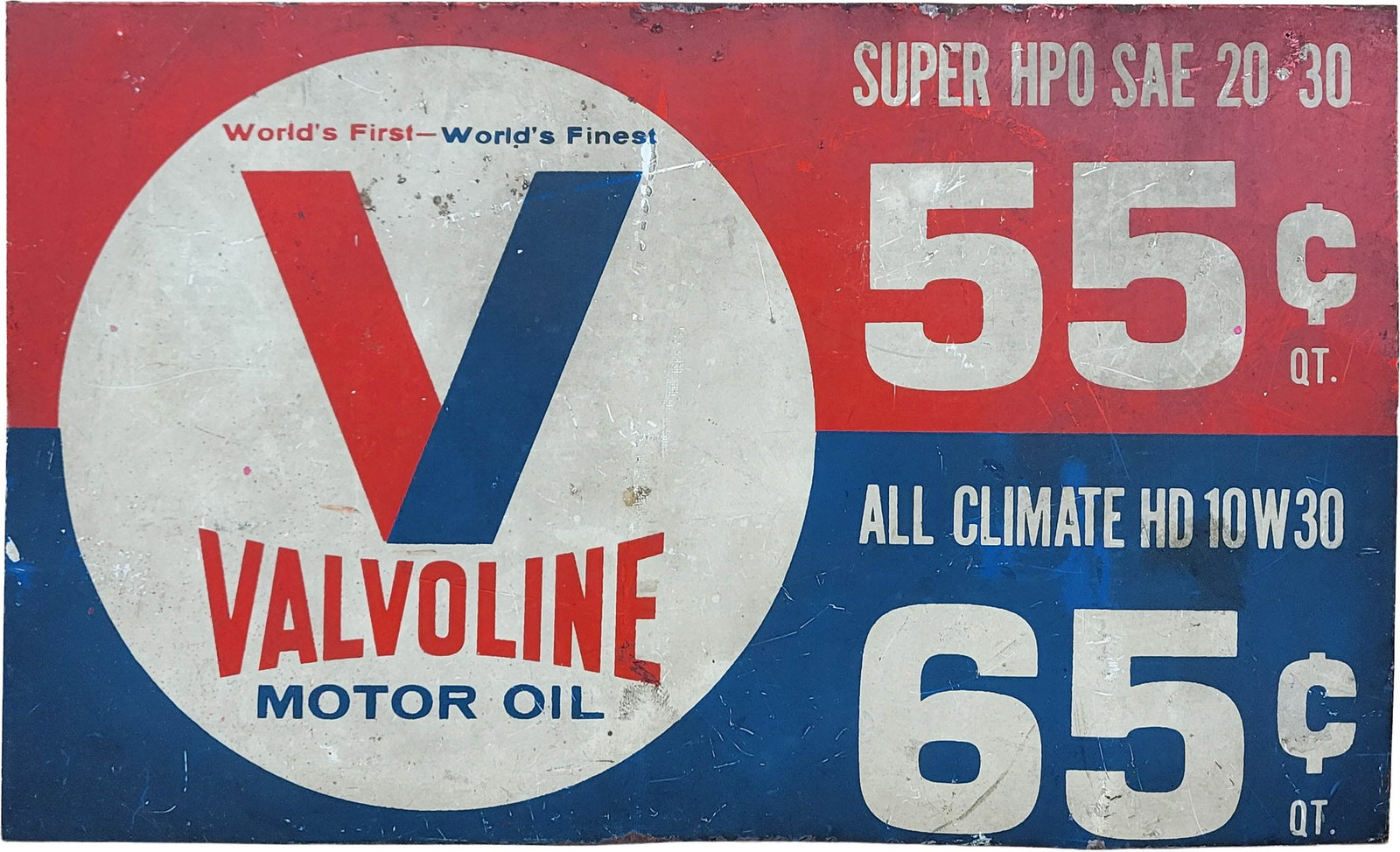 Valvoline Motor Oil Price Sign (1 of 2)