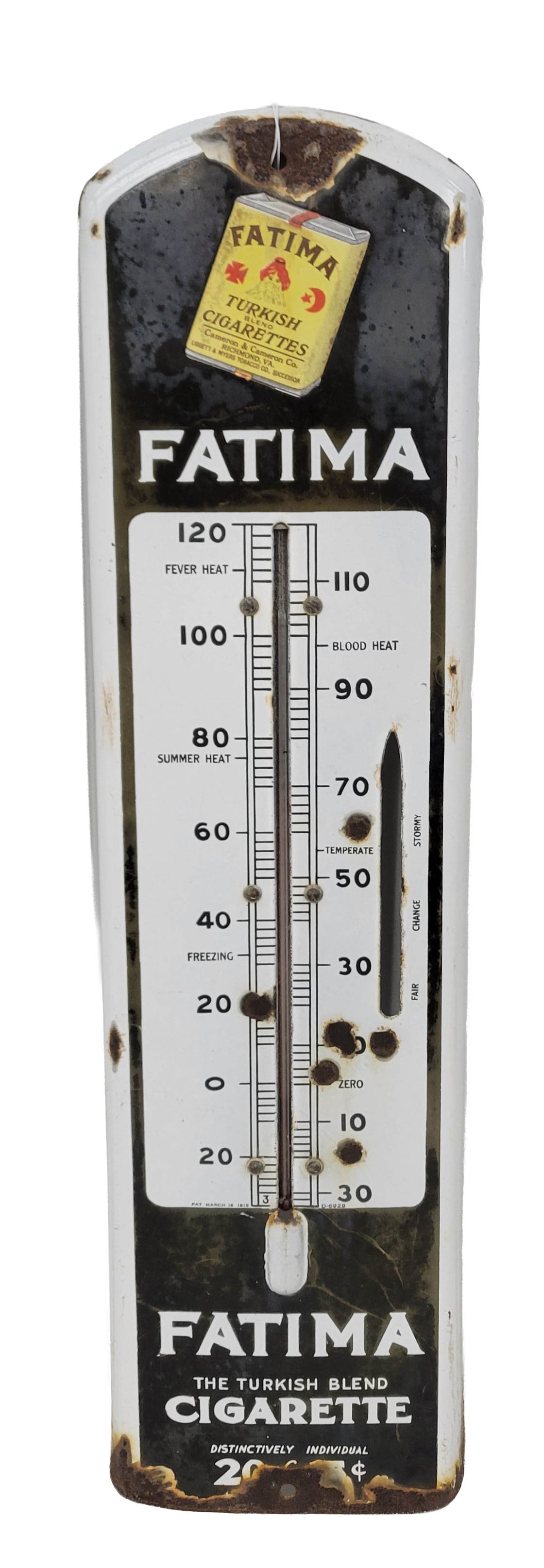 Fatima Cigarette Porcelain Thermometer (1 of 2)