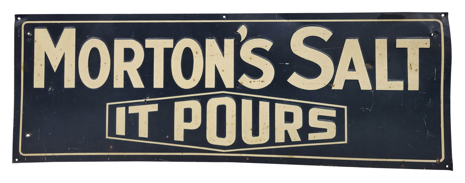 Morton's Salt It Pours Embossed Single Sided Tin (1 of 2)