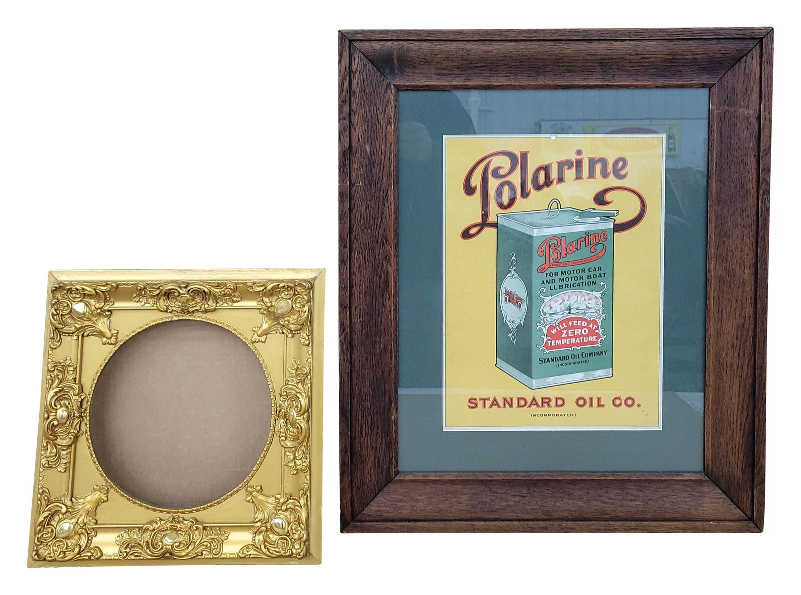 Standard Oil Co. Polarine Framed Advertisement and Antique Frame (1 of 5)