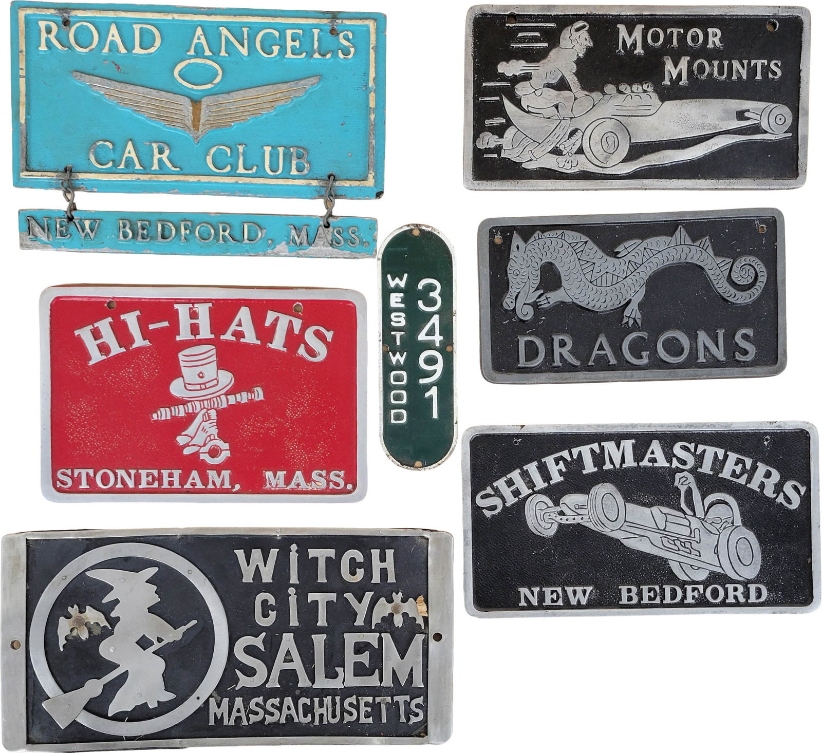 Club Plaques / Hot Rod Auto Collectible Plates and Witch City Plaque (1 of 2)