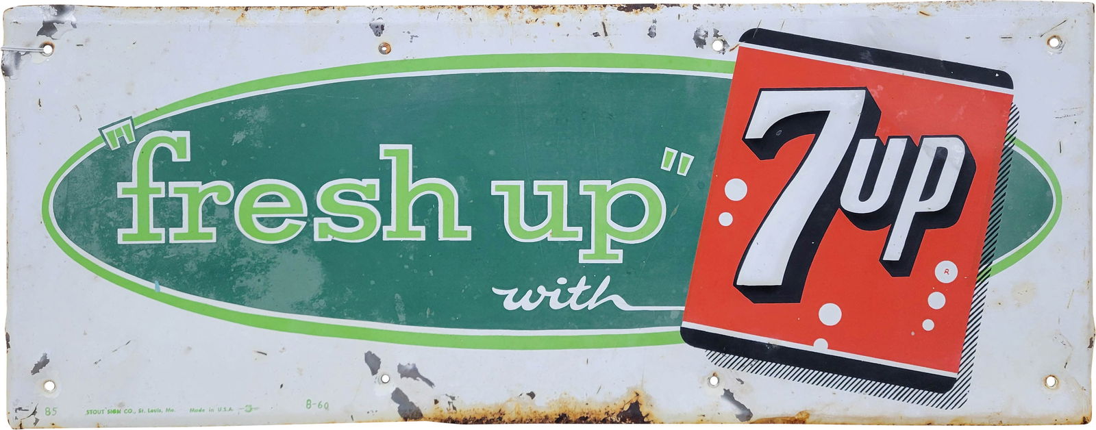 Fresh Up With 7Up Embossed Single Sided Tin Sign (1 of 2)