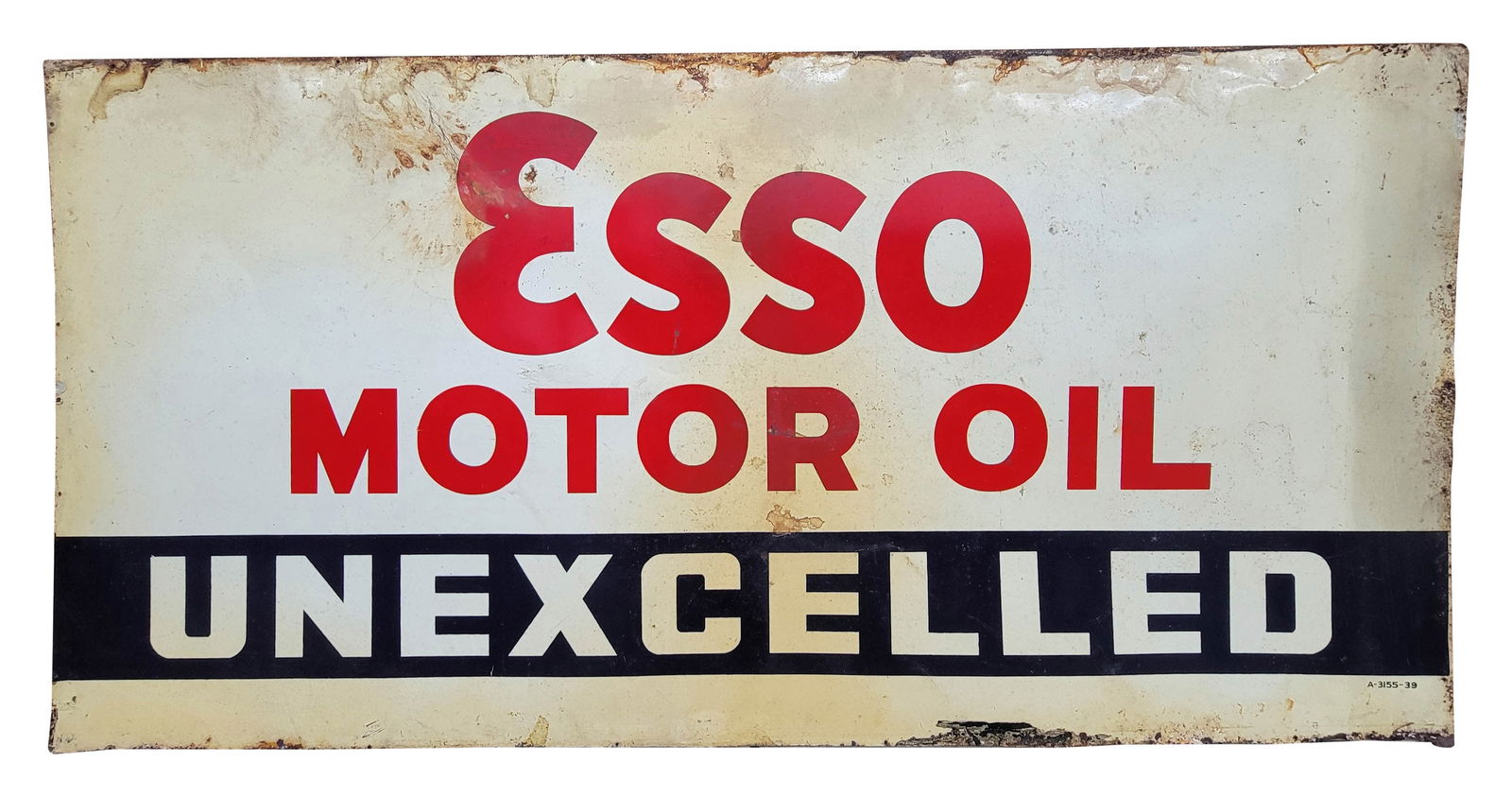 Esso Motor Oil Unexcelled 6' Single Sided Tin Sign (1 of 2)