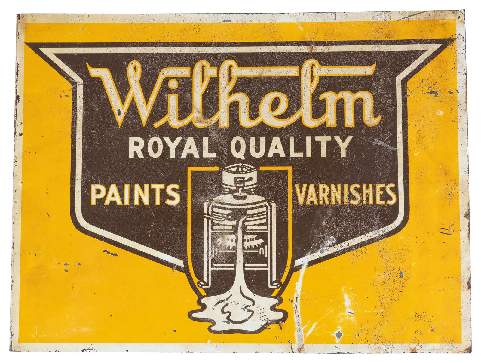 Wilhelm Royal Quality Paints Varnishes DST Flange Sign w/ Logo (1 of 3)