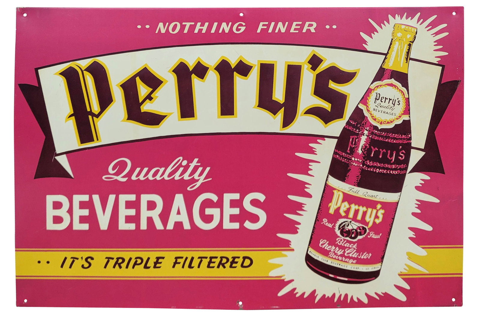 Nothing Finer Perry's Quality Beverages Single Sided Tin Sign (1 of 2)