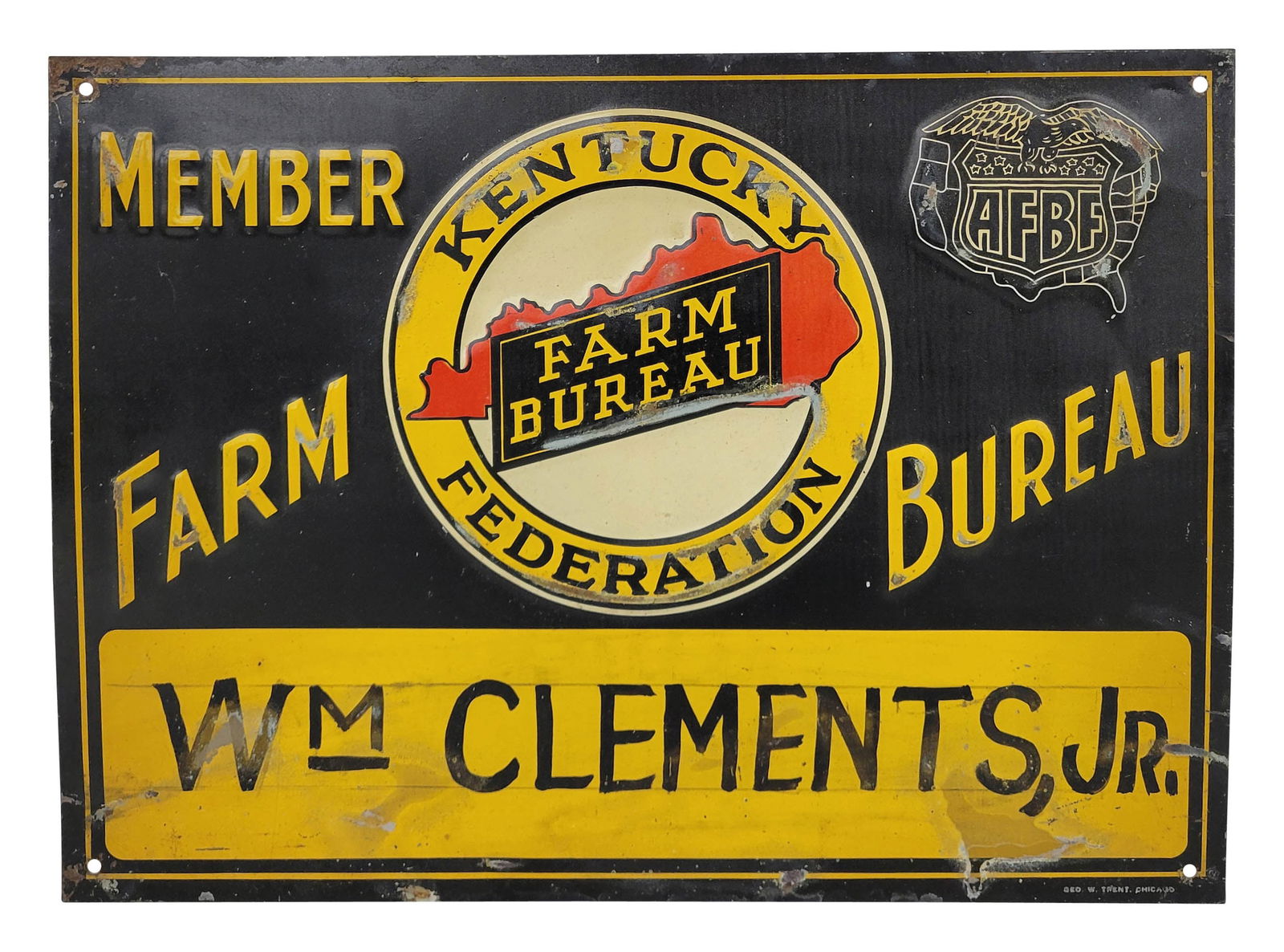 Kentucky Farm Bureau Federation Embossed Single Sided Sign (1 of 3)