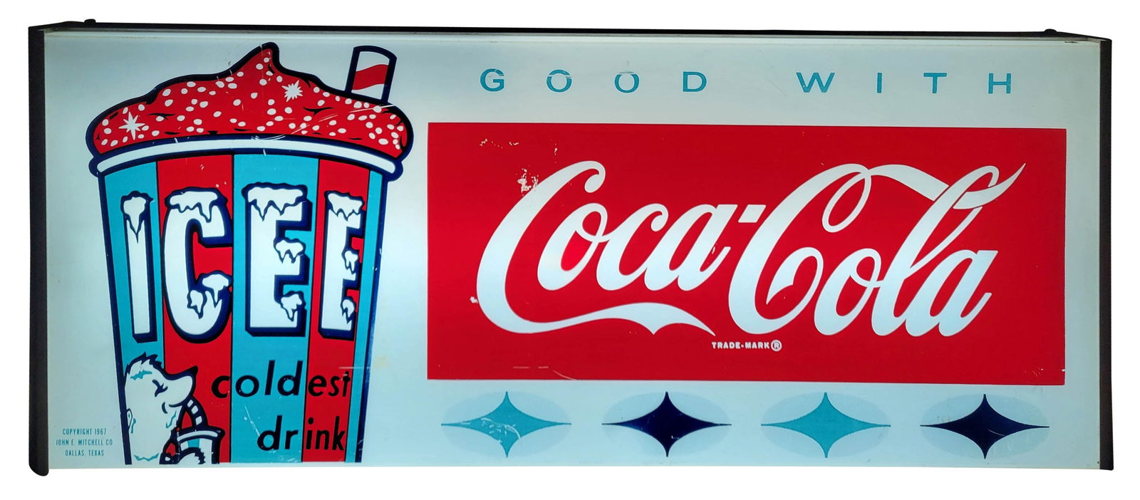1967 Coca Cola Icee Light Up Advertising Sign (1 of 2)