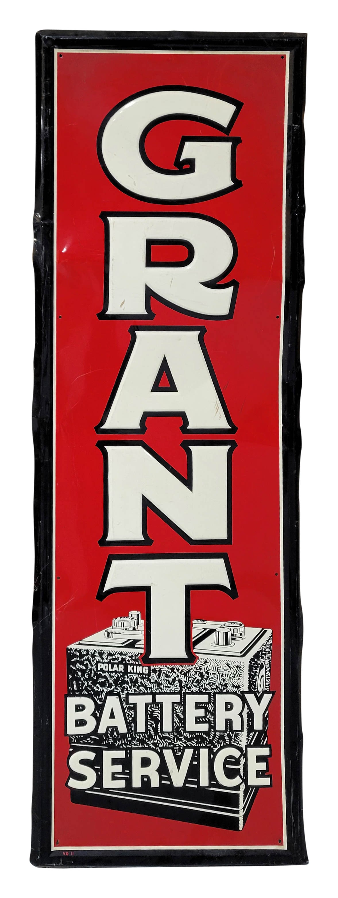 Grant's Battery Service 54" Emb. SST Sign (1 of 2)