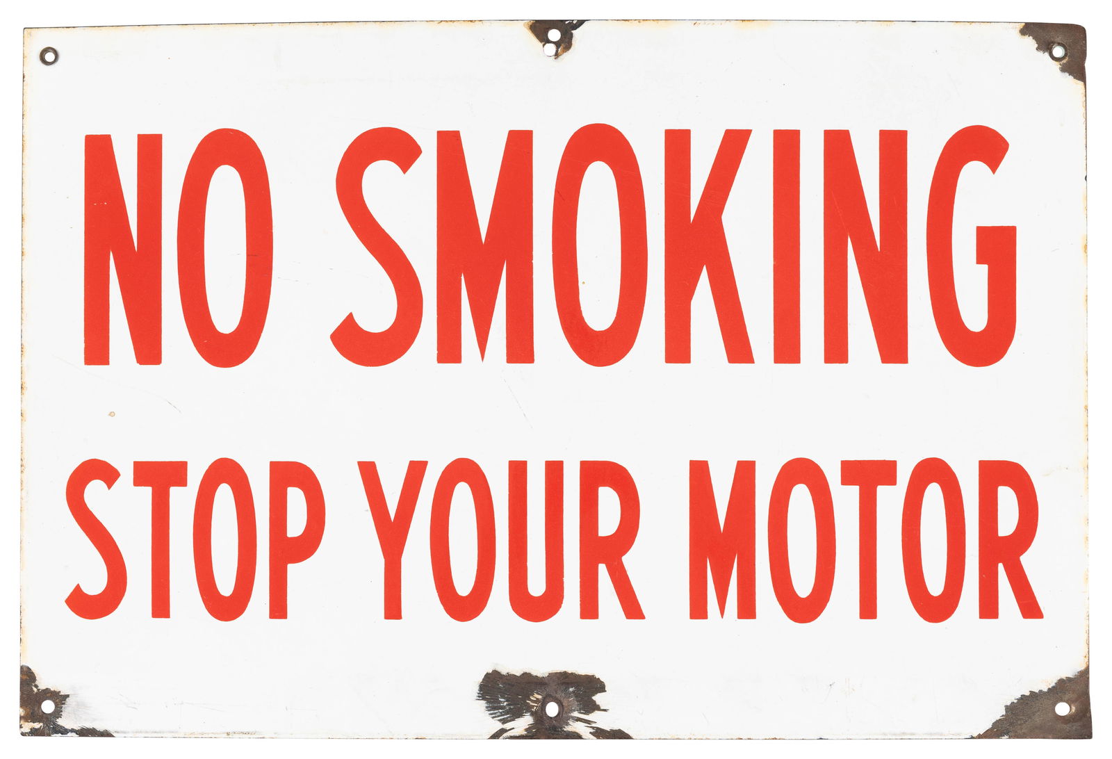 No Smoking Stop Your Motor SSP Sign (1 of 2)
