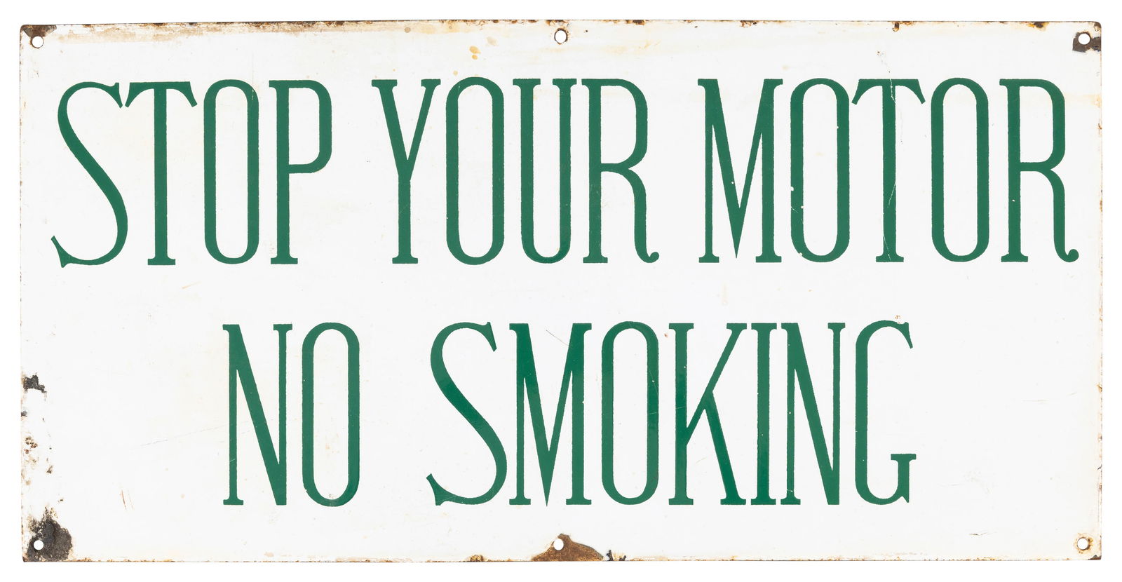 Sinclair Stop Your Motor No Smoking SSP Sign (1 of 2)