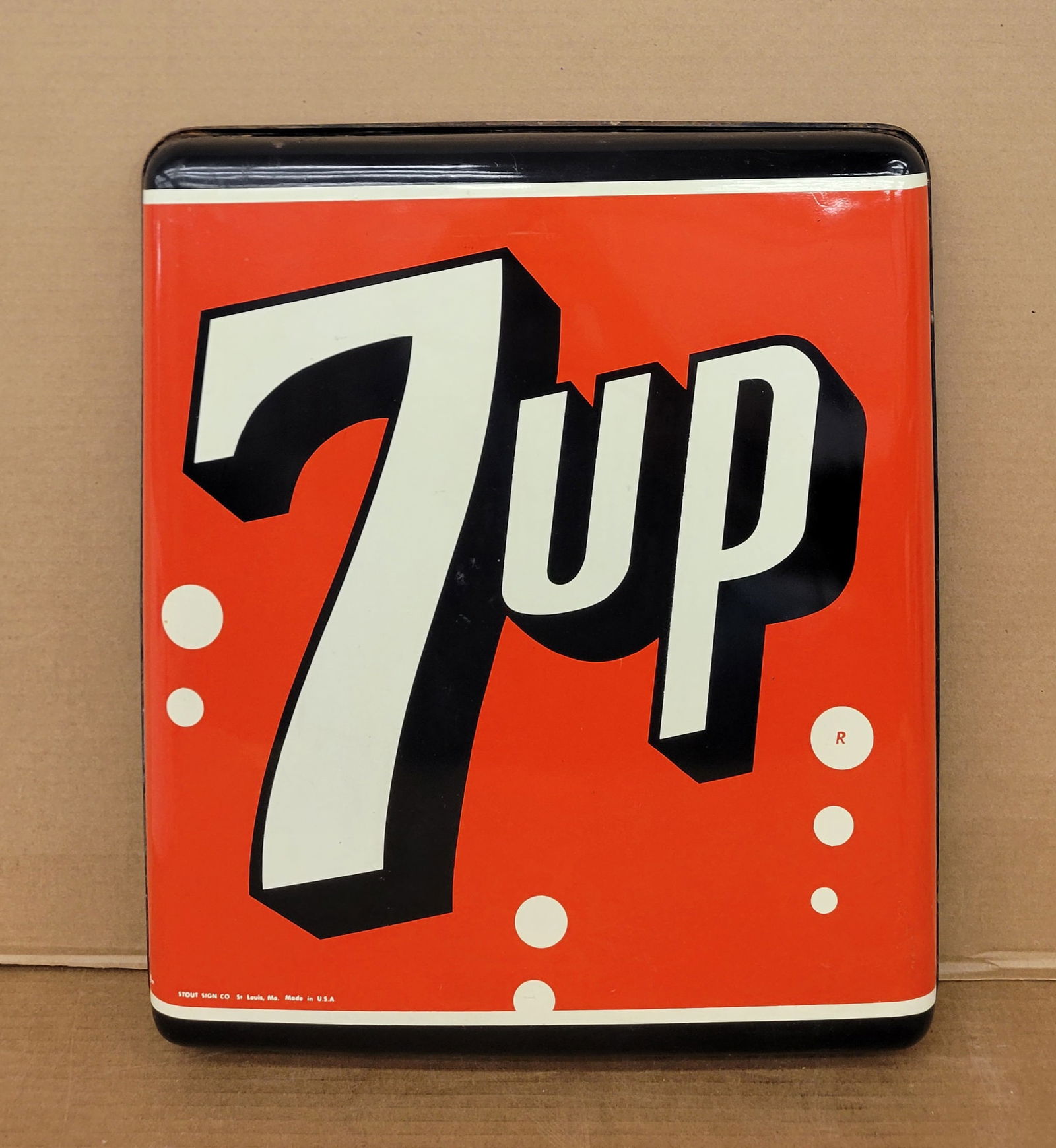 7Up Single Sided Tin Convex Sign (1 of 3)
